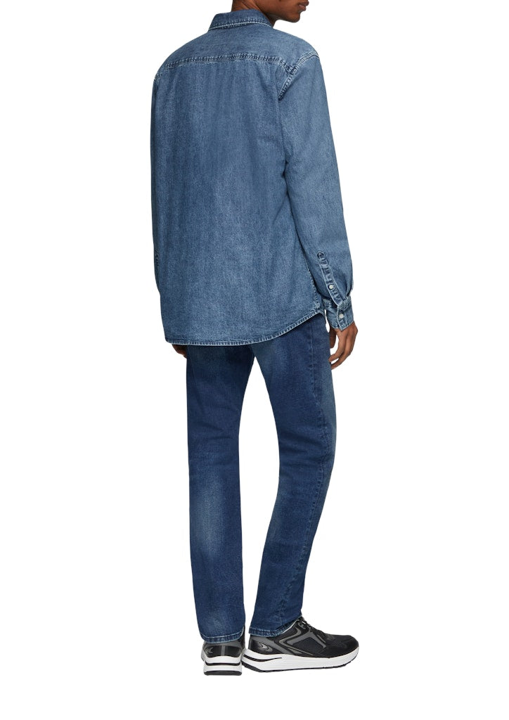 QS by S.Oliver Herren Hemden lang Blue