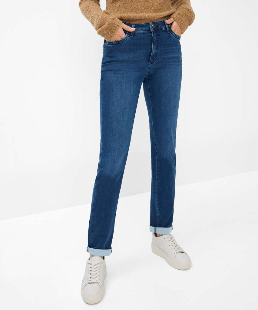 Brax Damen Jeans Used Blue