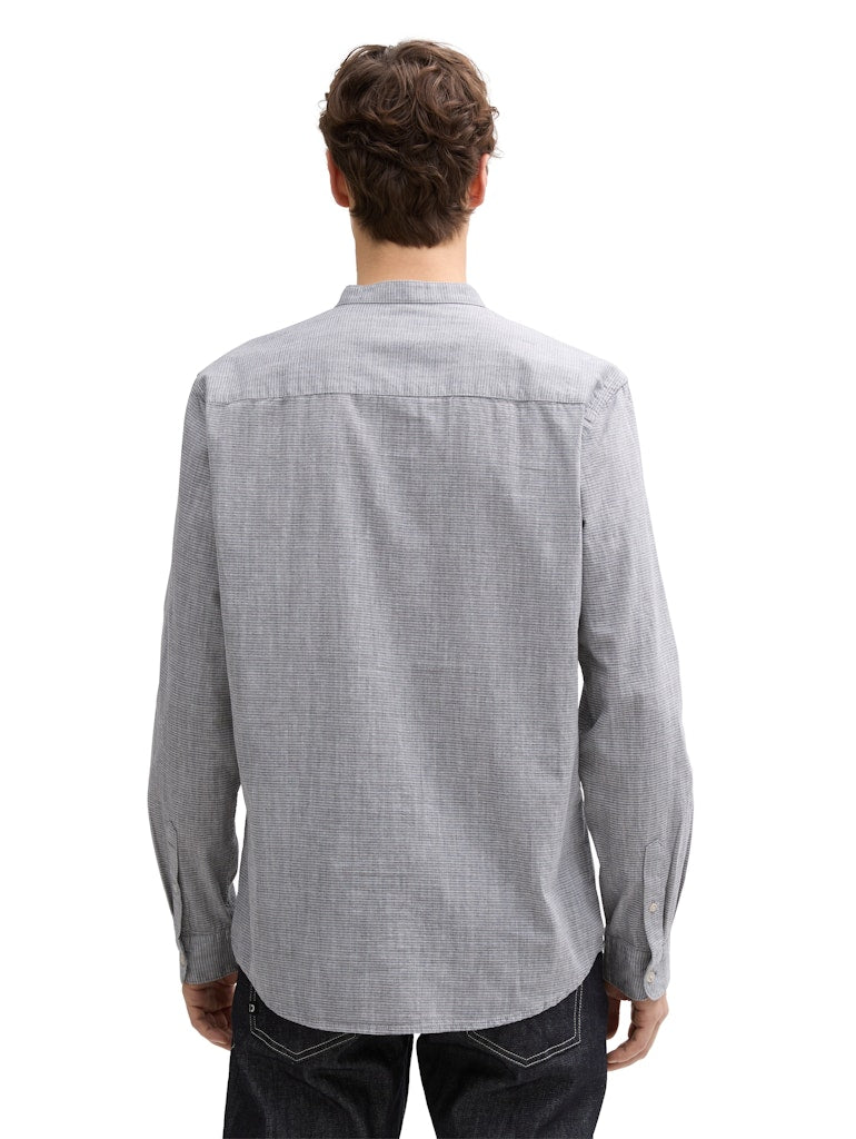 Tom Tailor denim Herren Hemden lang Black White Gri
