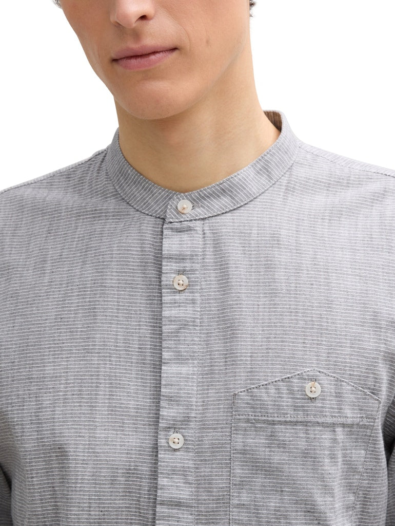 Tom Tailor denim Herren Hemden lang Black White Gri