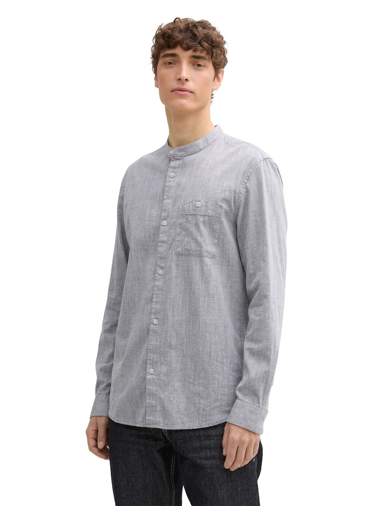 Tom Tailor denim Herren Hemden lang Black White Gri