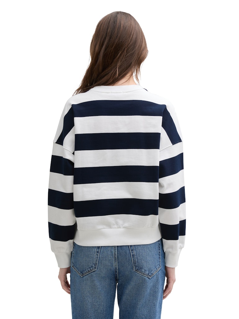 Tom Tailor denim Damen Sweatshirts Navy White Bloc