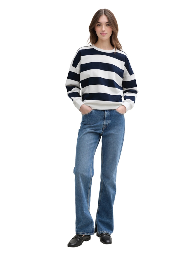 Tom Tailor denim Damen Sweatshirts Navy White Bloc