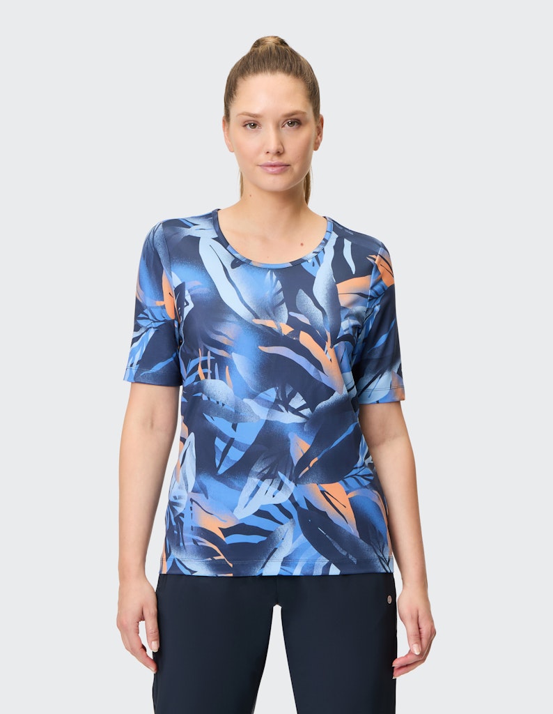 Joy Shirts Blue Leaf Print