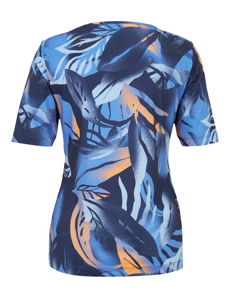 Joy Shirts Blue Leaf Print