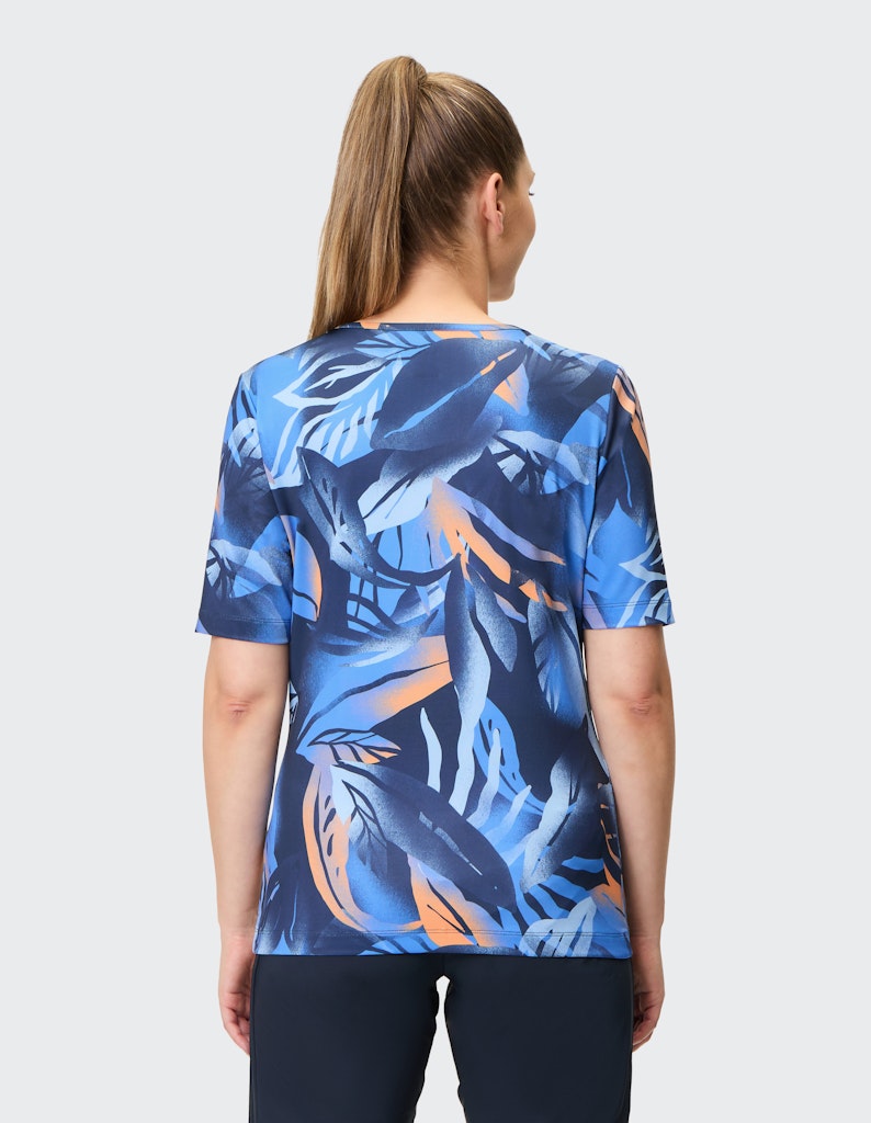 Joy Shirts Blue Leaf Print