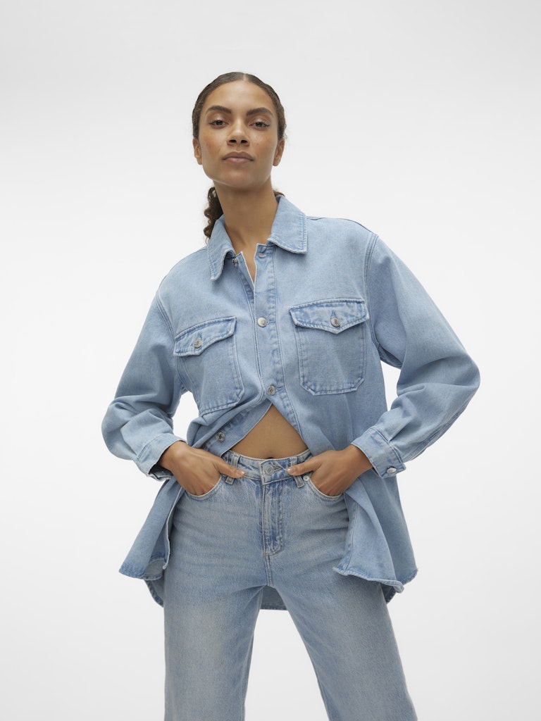 Vero Moda Damen Blusen Light Blue Deni