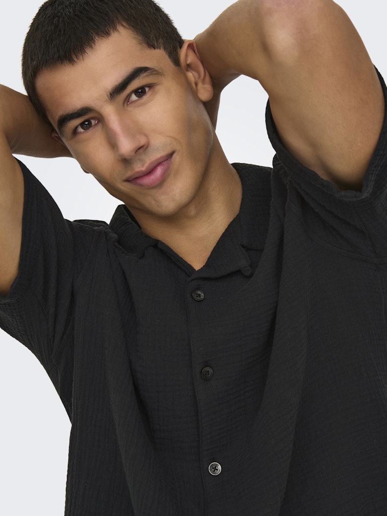 Only & Sons Herren Hemden lang Jet Black