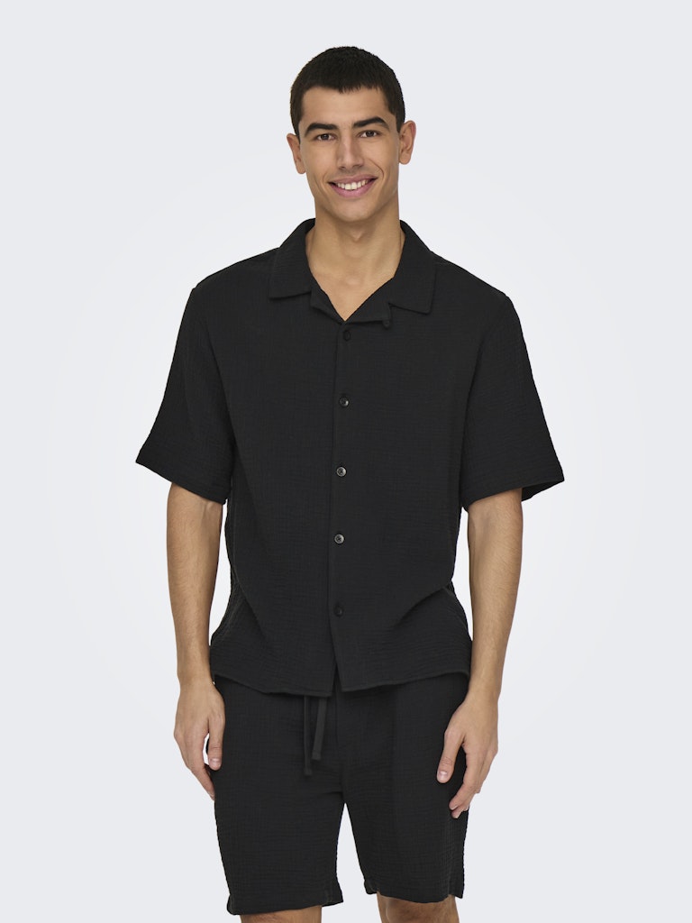Only & Sons Herren Hemden lang Jet Black