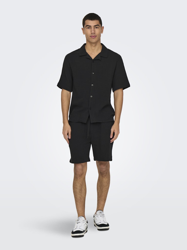 Only & Sons Herren Hemden lang Jet Black