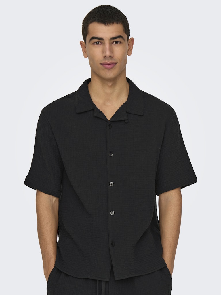 Only & Sons Herren Hemden lang Jet Black