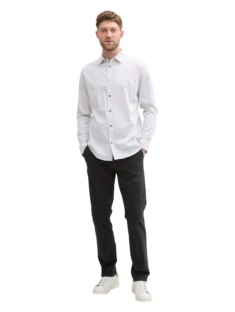 Tom Tailor Herren Hemden lang White Irregular
