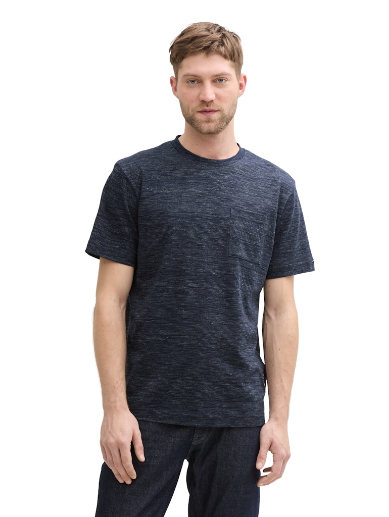Tom Tailor Herren T-Shirts kurz Sky Captain Blu