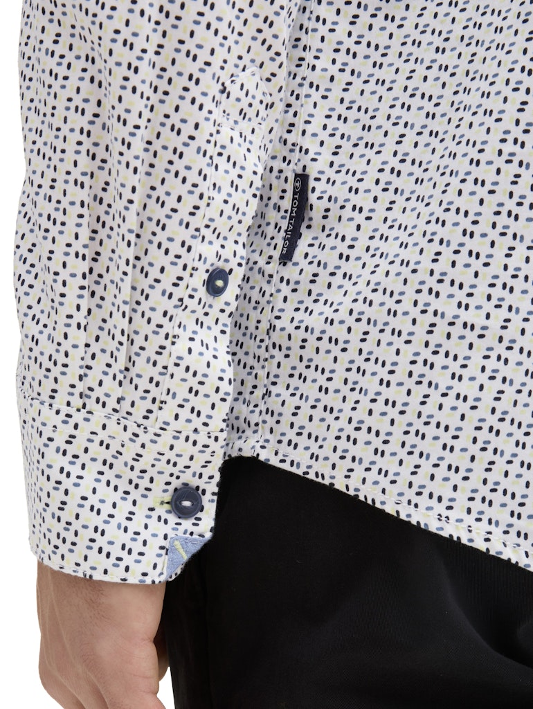 Tom Tailor Herren Hemden lang White Irregular