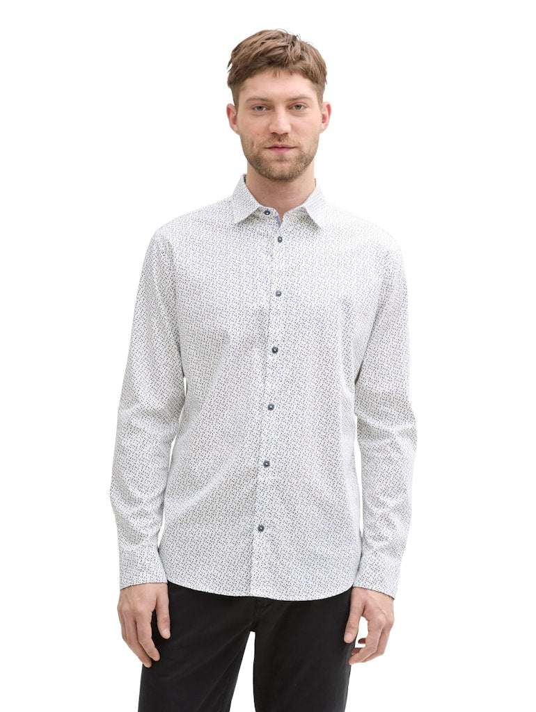 Tom Tailor Herren Hemden lang White Irregular