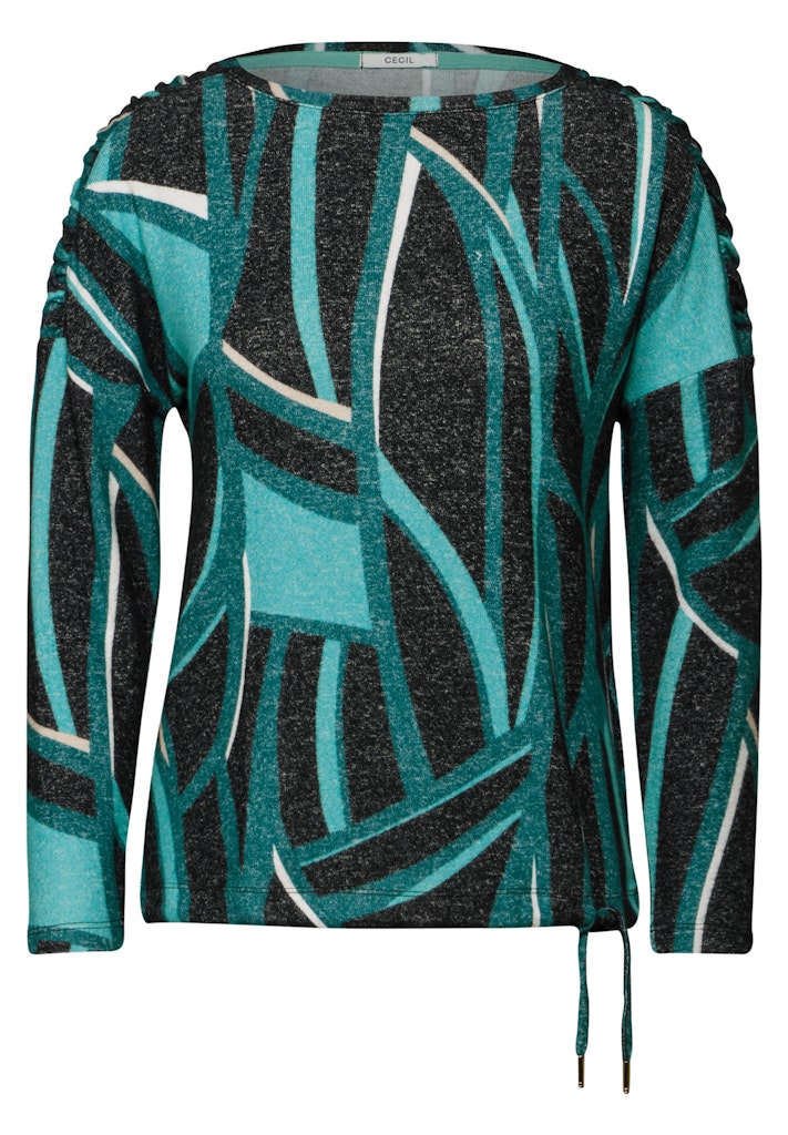 Cecil Damen T-Shirts Black Mel