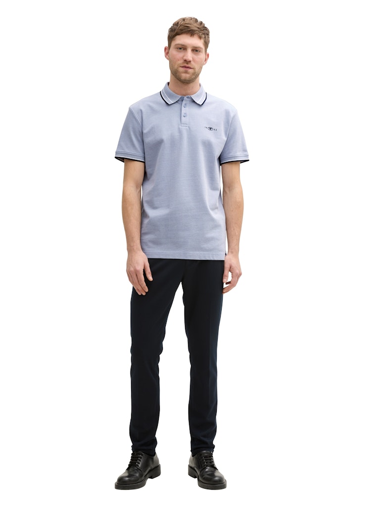 Tom Tailor Herren Polo-Shirts Dove Blue White