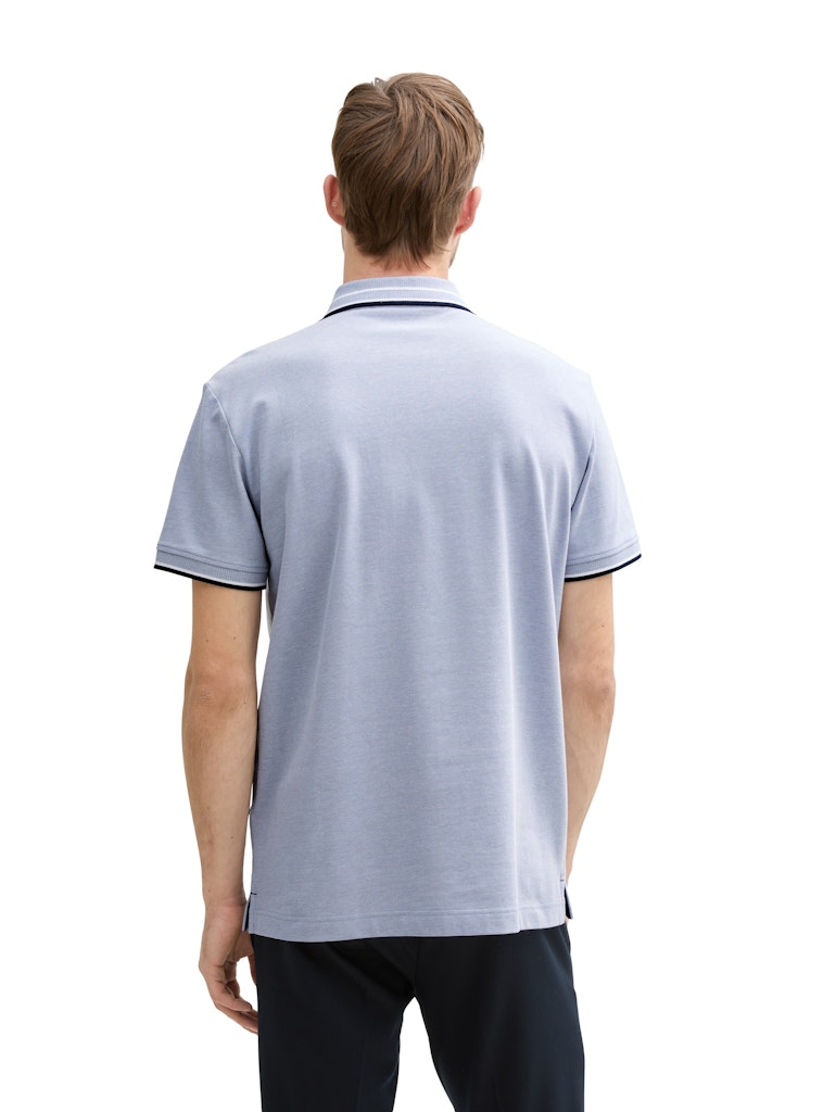 Tom Tailor Herren Polo-Shirts Dove Blue White