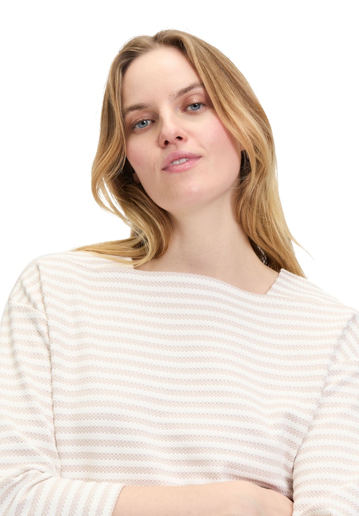 Betty & Co Damen T-Shirts Taupe/Cream