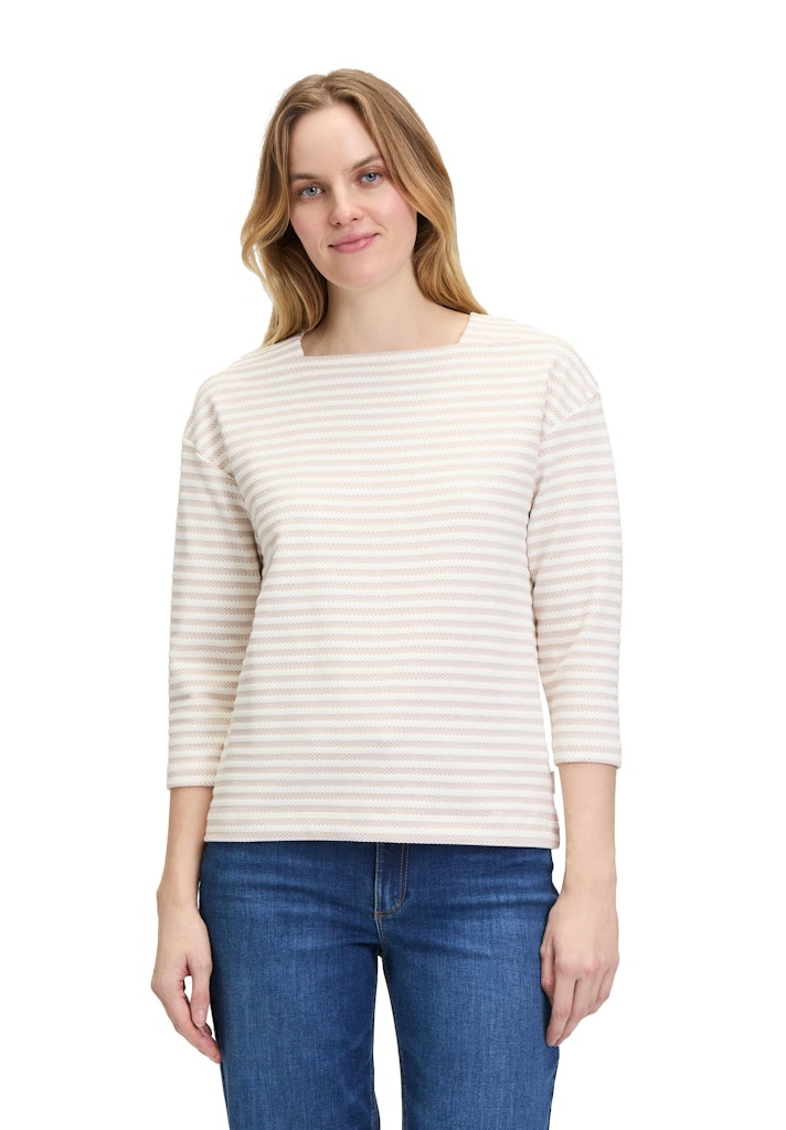 Betty & Co Damen T-Shirts Taupe/Cream
