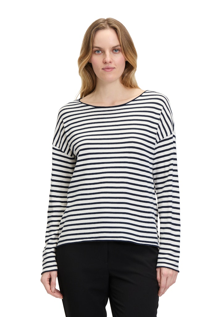 Betty & Co Damen Pullover Cream/Dark Blue