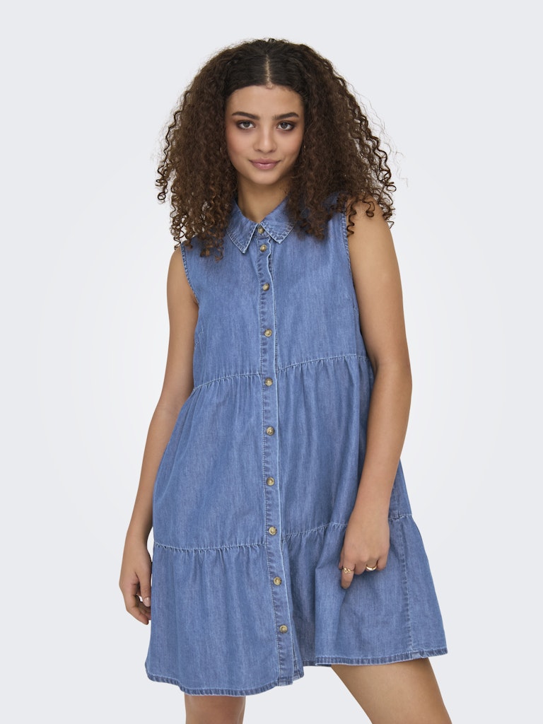 Only Damen Kleider Medium Blue Den
