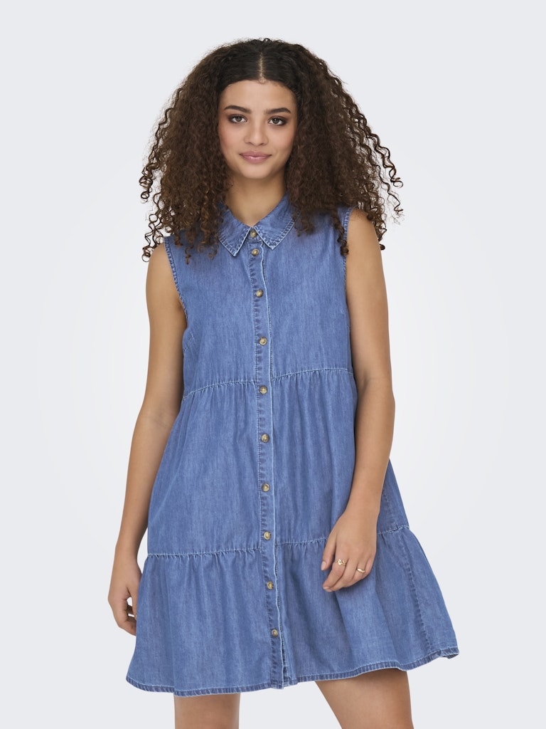 Only Damen Kleider Medium Blue Den