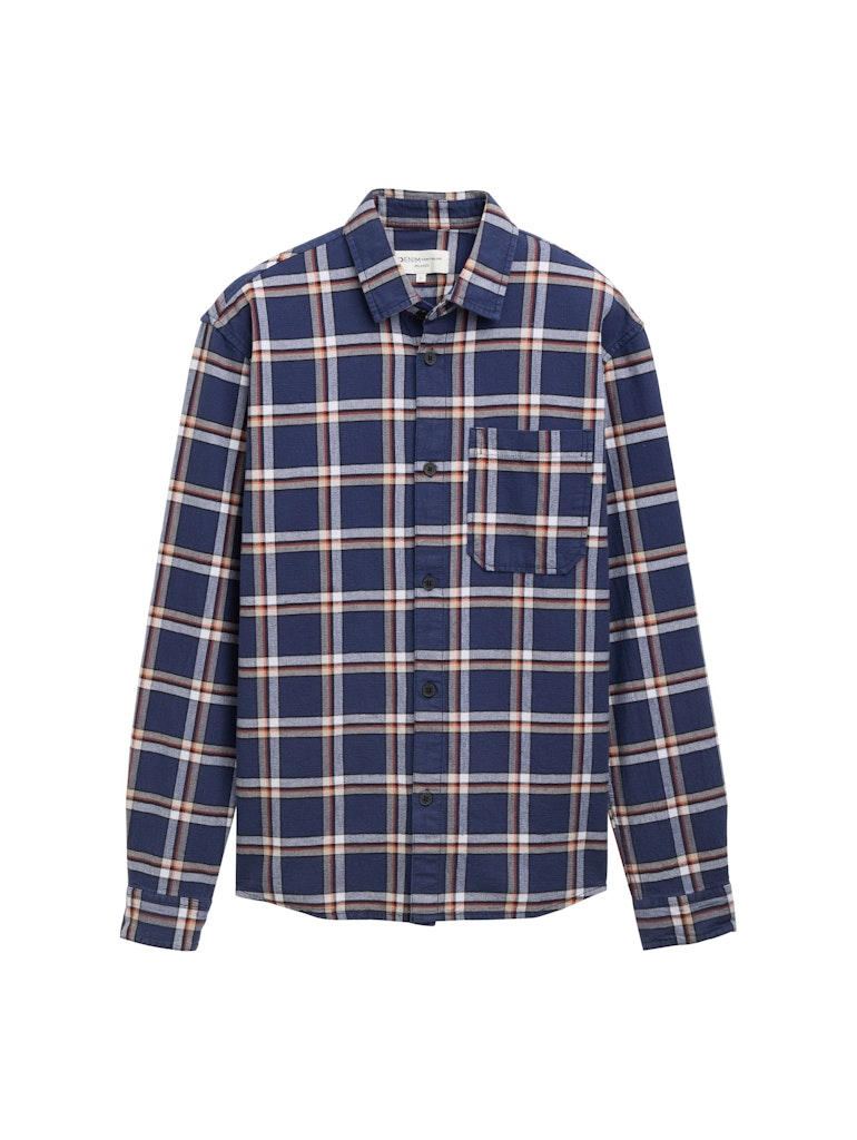 Tom Tailor denim Herren Hemden lang Dark Blueberry