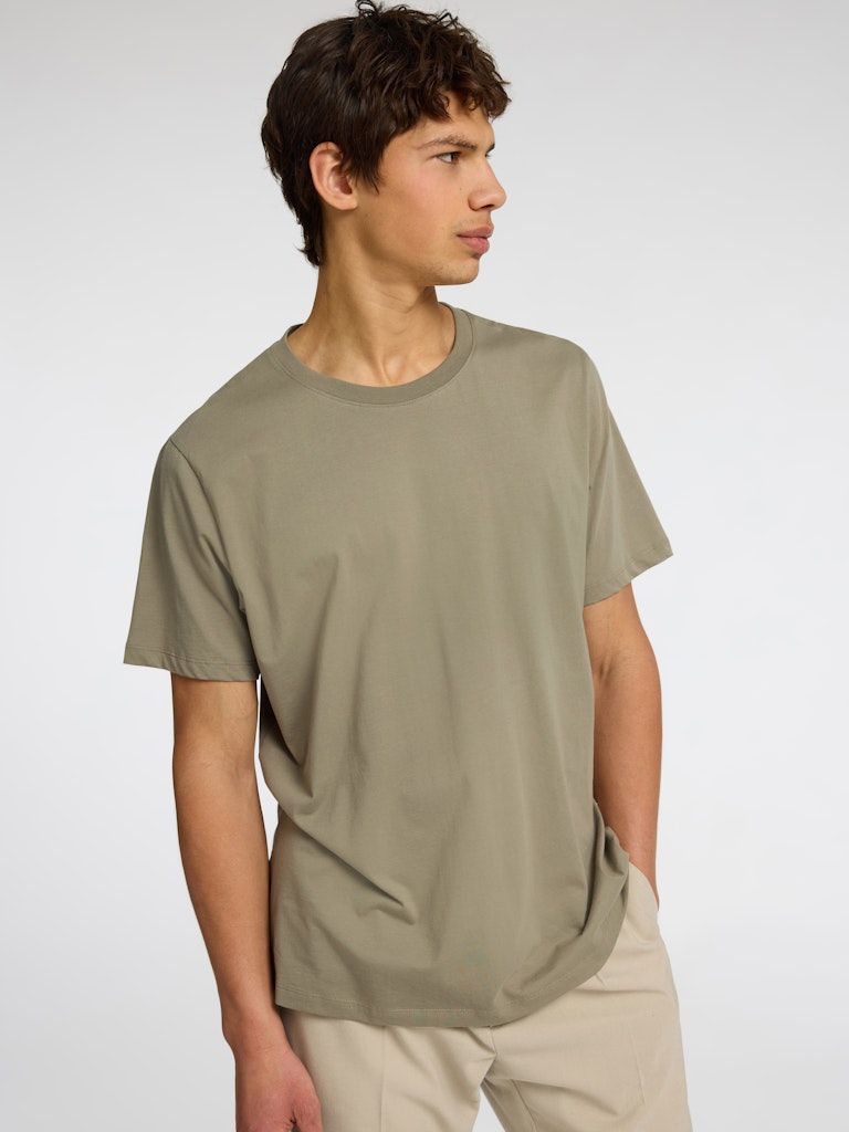 Selected homme Herren T-Shirts kurz Vetiver