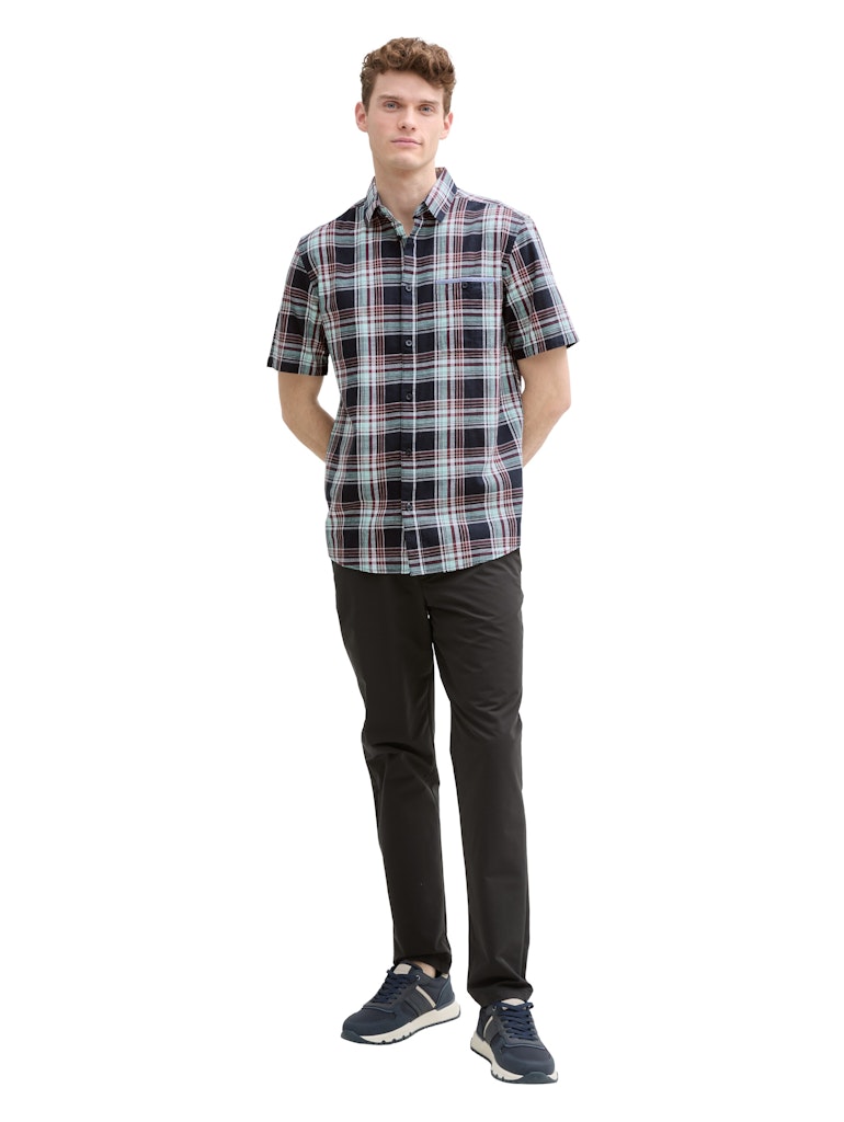 Tom Tailor Herren Hemden kurz Navy Multicol C