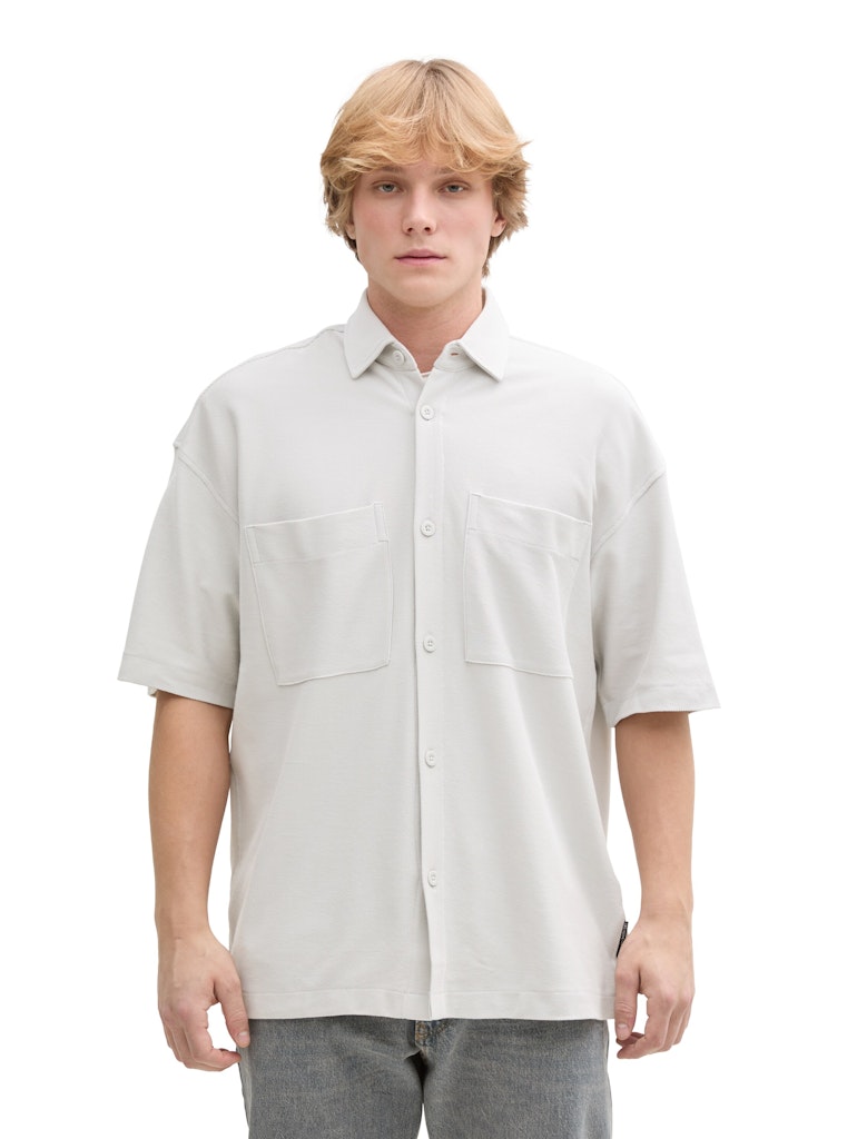 Tom Tailor denim Herren Hemden kurz Chalk Grey