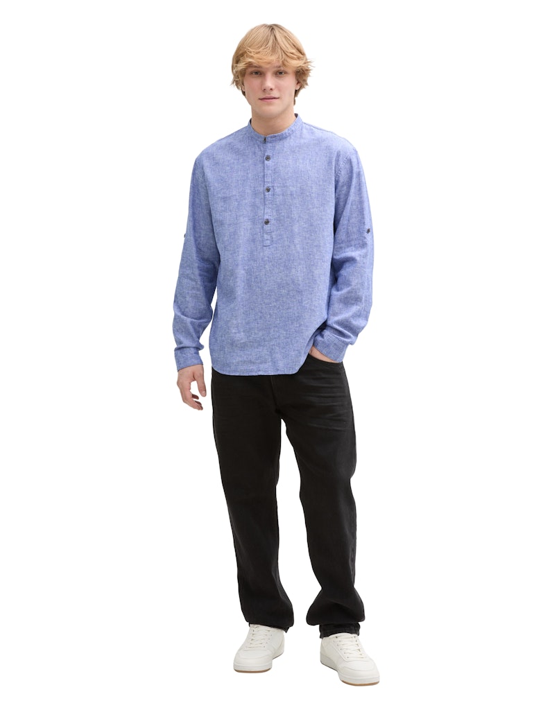 Tom Tailor denim Herren Hemden lang Royal Blue Cham