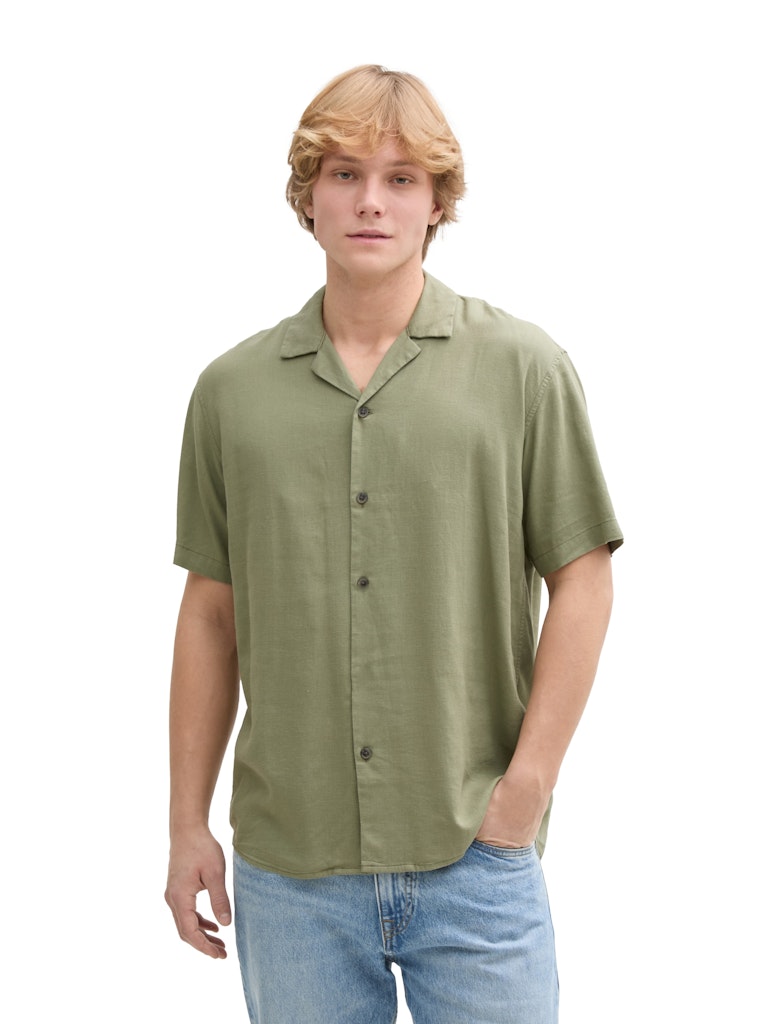 Tom Tailor denim Herren Hemden kurz Tree Moss Green