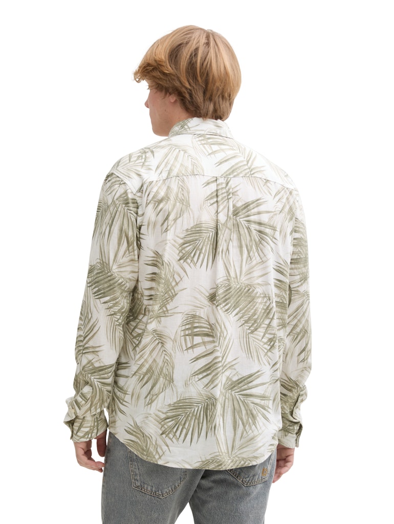 Tom Tailor denim Herren Hemden lang White Green Wat