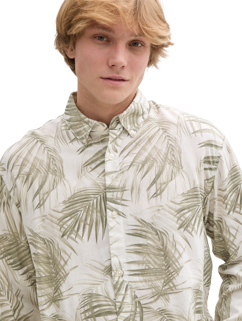Tom Tailor denim Herren Hemden lang White Green Wat