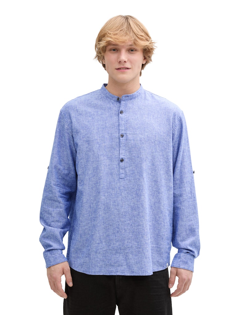 Tom Tailor denim Herren Hemden lang Royal Blue Cham