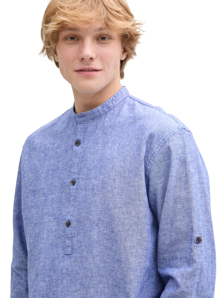 Tom Tailor denim Herren Hemden lang Royal Blue Cham