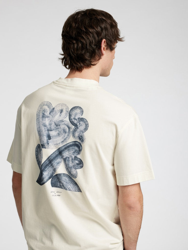 Selected homme Herren T-Shirts kurz Cloud