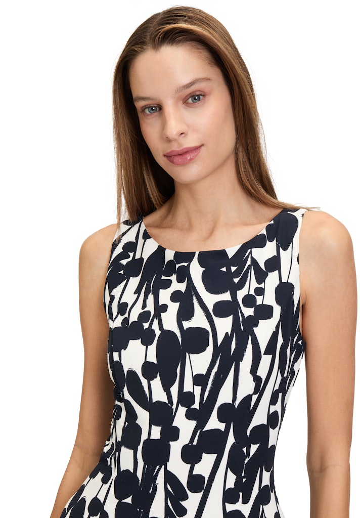 Vera Mont Damen Kleider Cream/Dark Blue