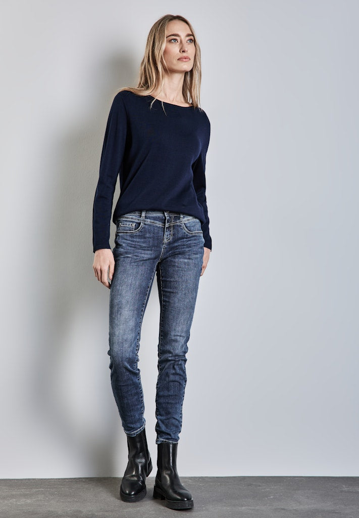 Street One Damen Hosen Mid Blue