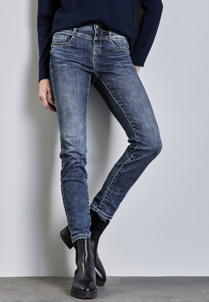 Street One Damen Hosen Mid Blue