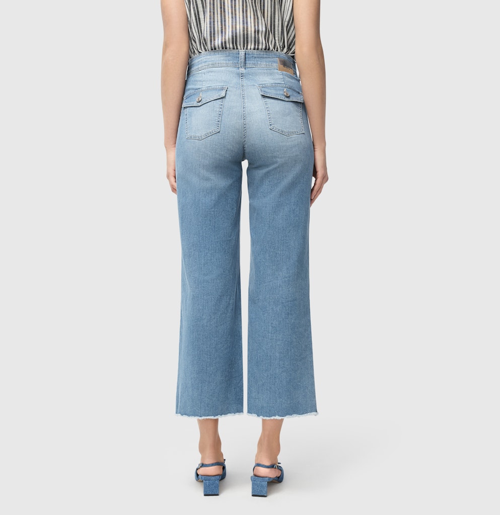 Mac Damen Jeans Blue High-Low W