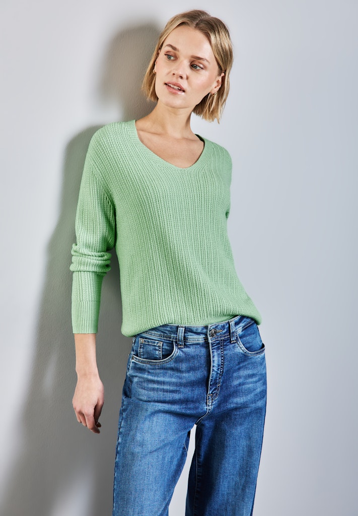 Street One Damen Pullover Milky Gre