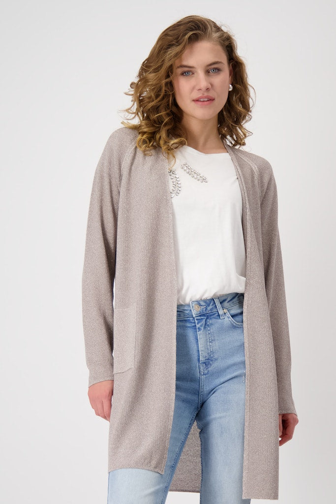 Monari Damen Strickjacken Dark Linen