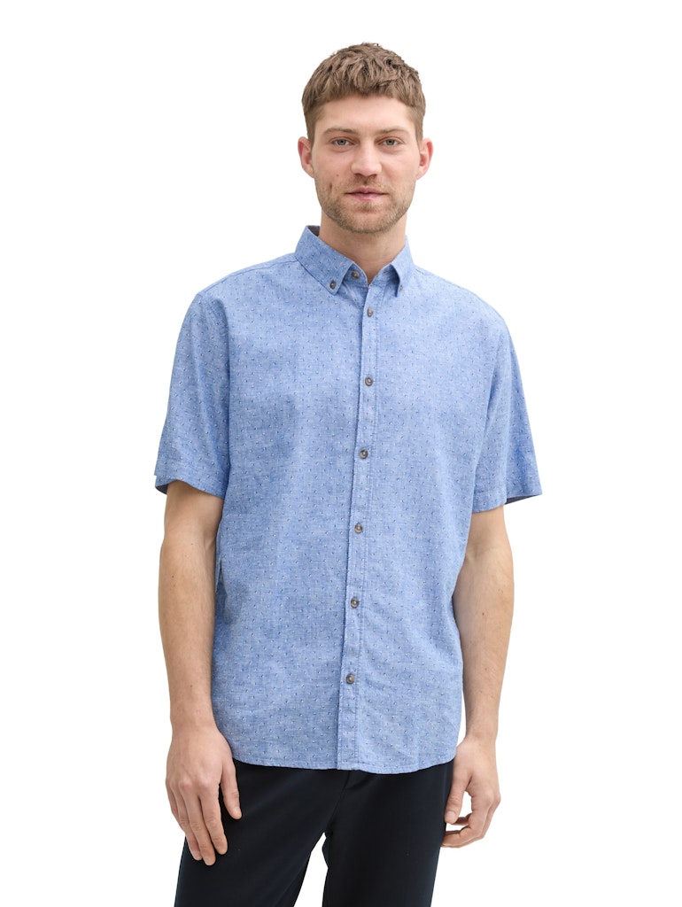 Tom Tailor Herren Hemden kurz Mid Blue Dot De