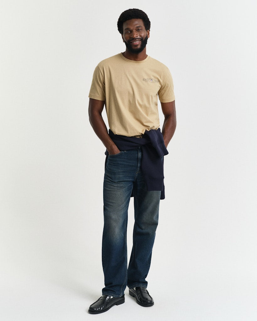 Gant Herren T-Shirts kurz Oak Beige