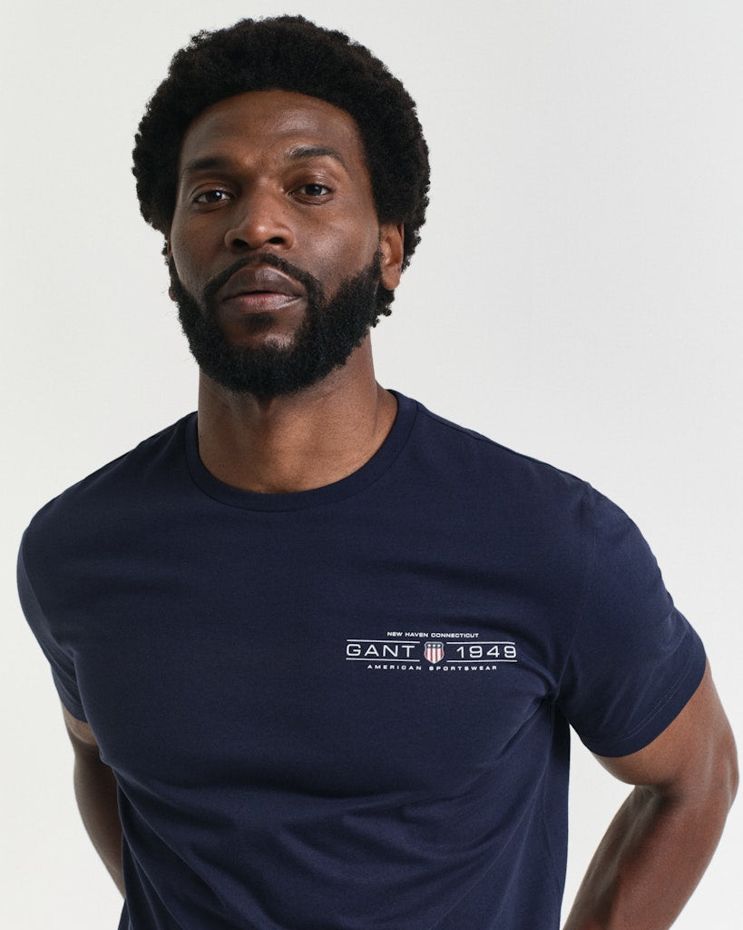 Gant Herren T-Shirts kurz Evening Blu
