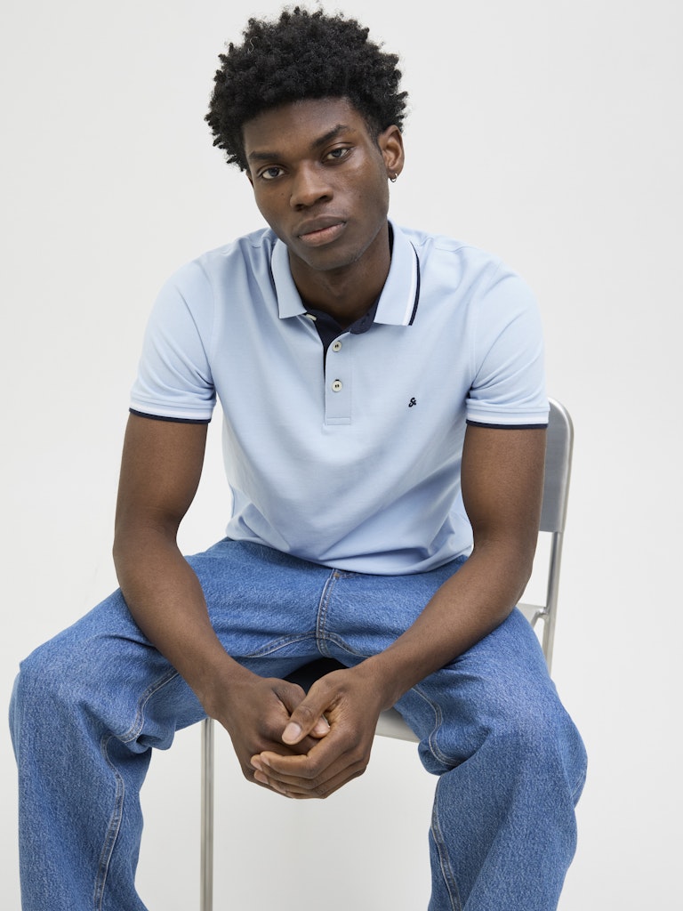 Jack & Jones Herren Polo-Shirts Chambray Blue/P