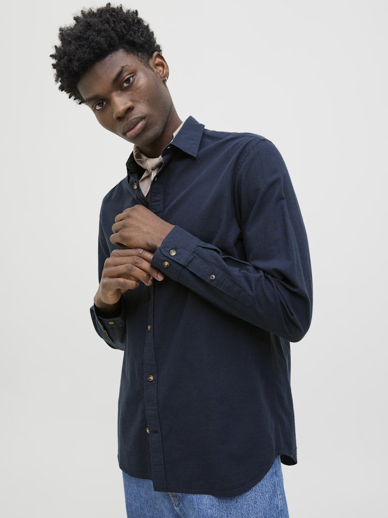 Jack & Jones Herren Hemden lang Navy Blazer