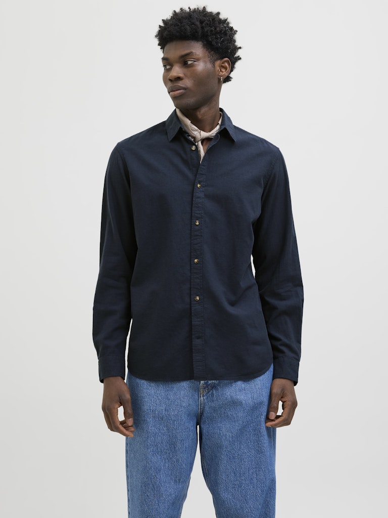 Jack & Jones Herren Hemden lang Navy Blazer